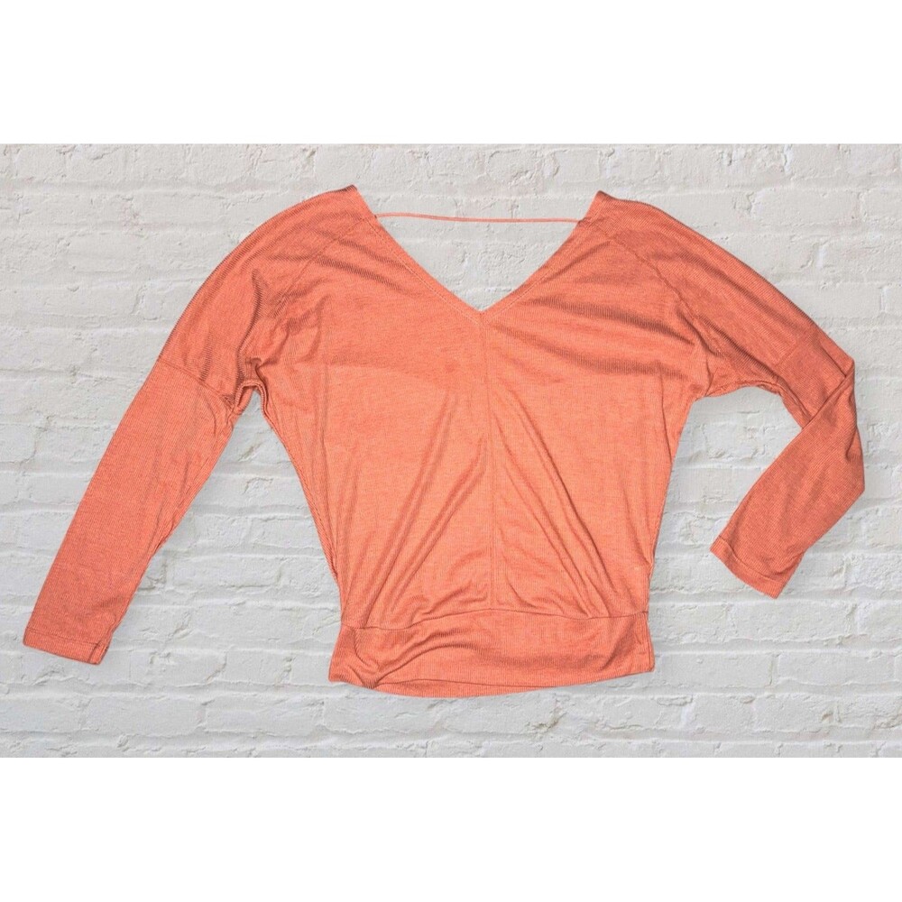 prAna Orona Ribbed Open Back Top Shirt Womens MED Tencel Lightweight Gorpcore